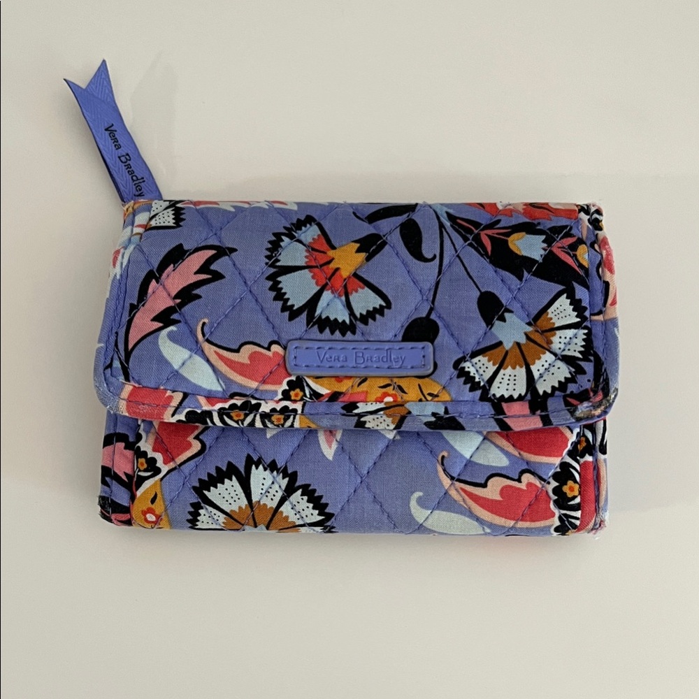Vera Bradley Quilted Wallet in Purple and Pink
